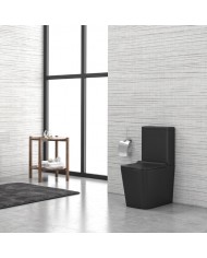 Karag LT 2175A BTW  Rimless Low Pressure Floor Standing Toilet Set Black Matt Backsplash & Cistern & Cover (5206836600512)