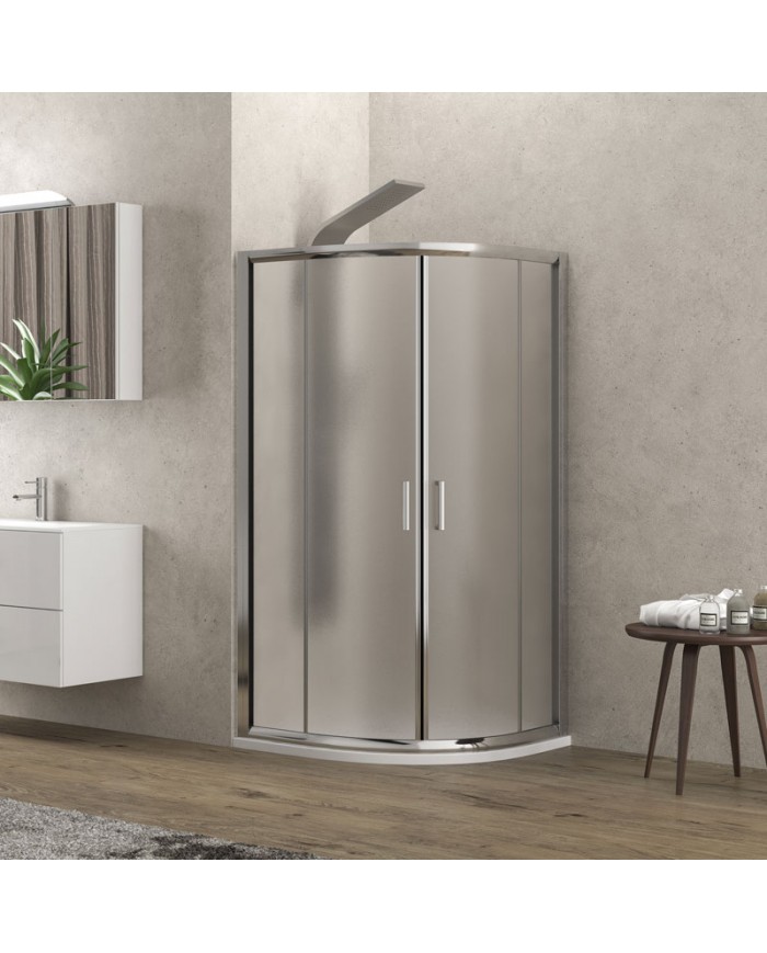 Καμπίνα Ντους Ημικυκλική Karag New Flora 200 Χρωμέ με Κρύσταλλο Fabric 90x90x180cm (5206836552477)