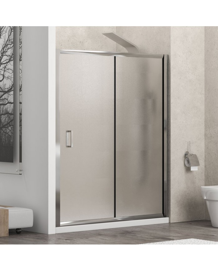 Sliding Entry Door Cabin (wall-to-wall) Karag New Flora 500 Chrome Crystal Fabric 130x180cm (5206836561592)