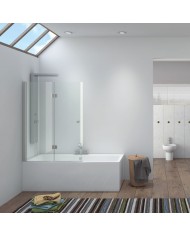Folding Bathtub Partition Chrome Karag Vasca S 7 Transparent Crystal 90x140cm (5206836057170)