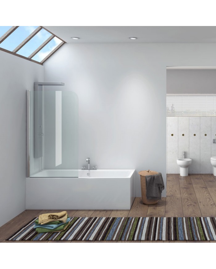 Opening Bathtub Partition Transparent Crystal Karag IRO Chrome 85x140cm (5206836560243)
