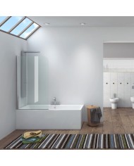 Opening Bathtub Partition Transparent Crystal Karag IRO Chrome 85x140cm (5206836560243)
