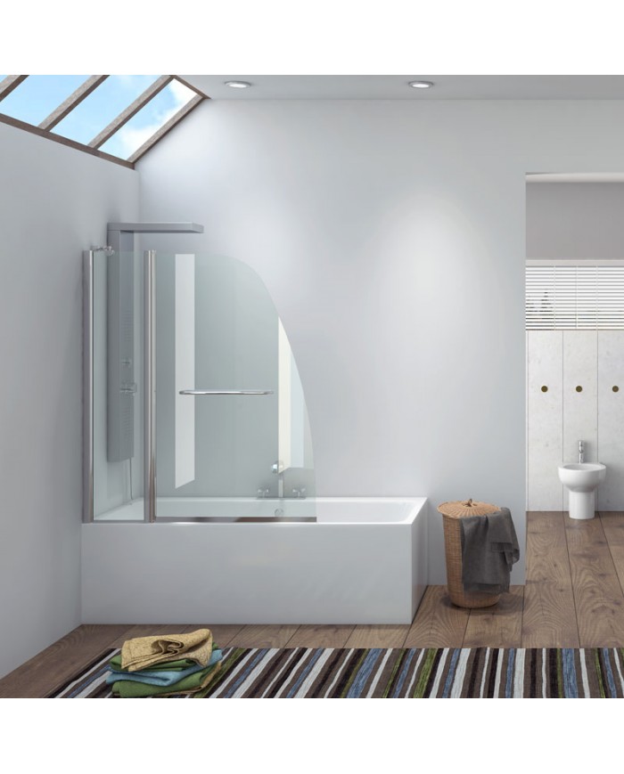 Opening Bathtub Partition Transparent Crystal Karag M 9A Chrome 120x140cm (5206836560229)