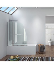 Opening Bathtub Partition Transparent Crystal Karag M 9A Chrome 120x140cm (5206836560229)