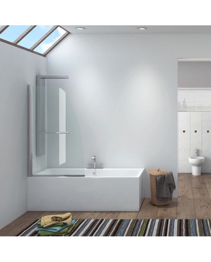 Opening Bathtub Partition Transparent Crystal Karag M 9A Chrome 85x140cm (5206836000220)