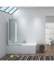 Opening Bathtub Partition Transparent Crystal Karag M 9A Chrome 85x140cm (5206836000220)