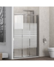 Καμπίνα από τοίχο σε τοίχο με σεριγραφάτο κρύσταλλο PENTA 300 Χρωμέ KARAG 100x180cm