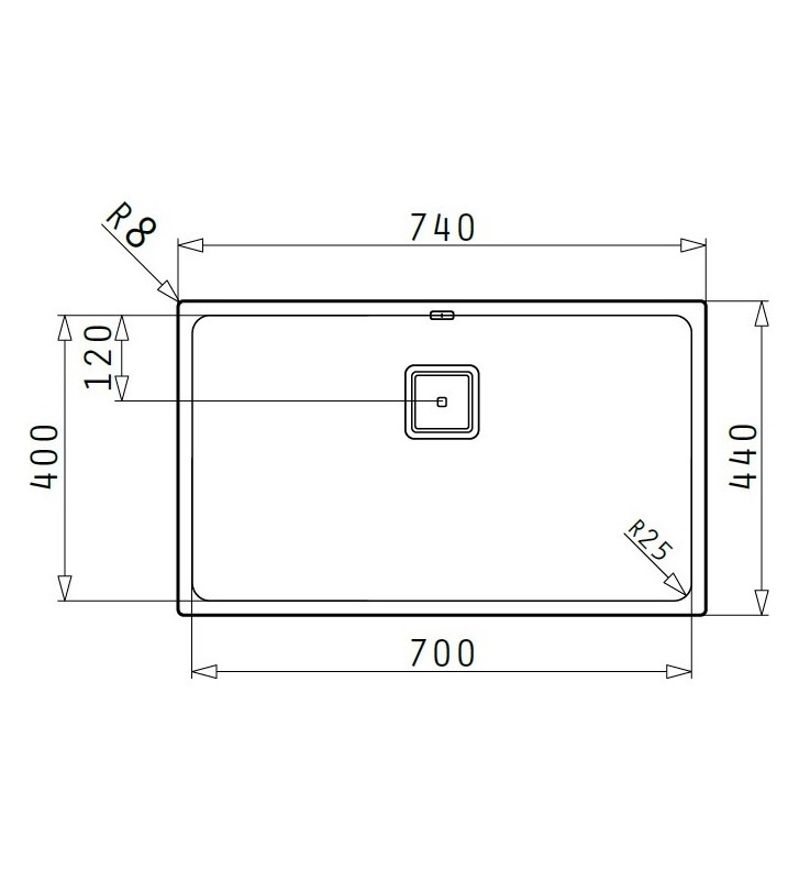 Νεροχύτης Pyramis Inox  Lume Λείος Ισόπεδος  (70X40) 1B 101024901