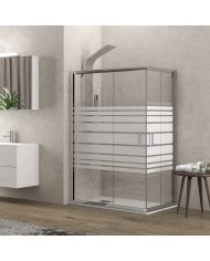 Karag New Flora 100 Square Cabin Chrome with Crystal Screen Printing 100x100x180cm (5206836567334)