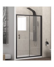 Sliding Entry Door Cabin (wall-to-wall) Karag Flora 500 Black Transparent Crystal Nanotechnology 100x190cm (5206836637969)