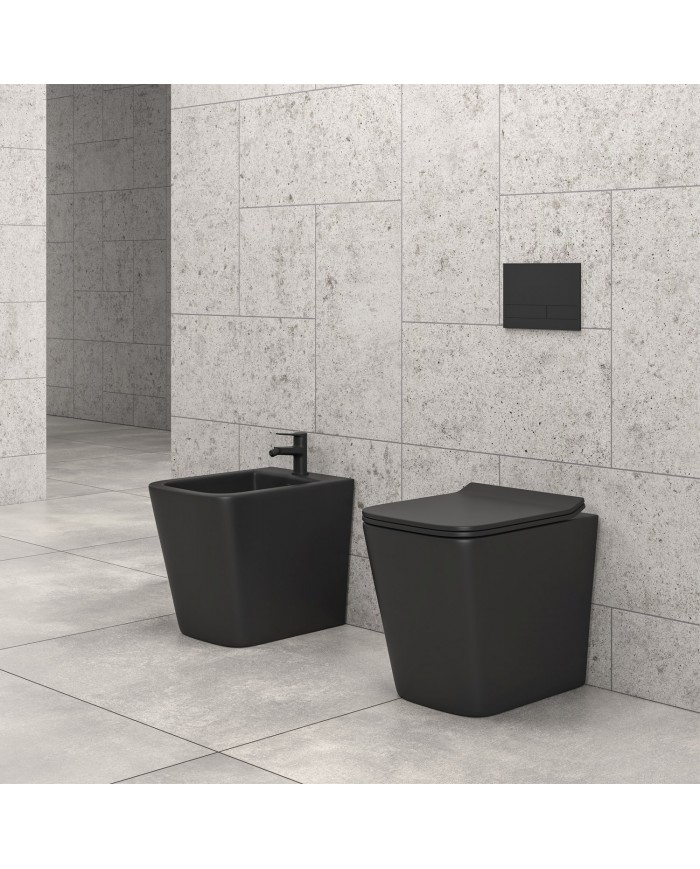 Λεκάνη Δαπέδου Karag Tornado Black Matt LT 062D με Κάλυμμα (5206836658919)