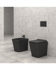 Λεκάνη δαπέδου tornado με κάλυμμα LT 062D Black Matt KARAG