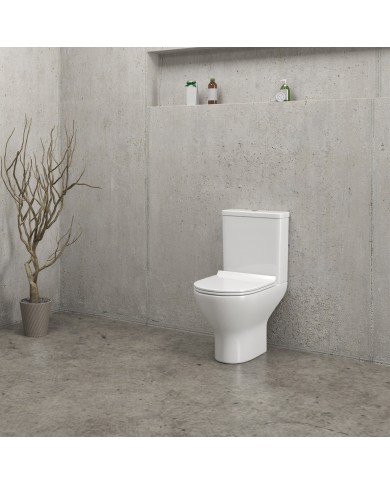 Karag Amfipolis Round TR 125S Rimless Low Pressure Floor Toilet Set, Seat & Cistern & Cover (5206836658223)