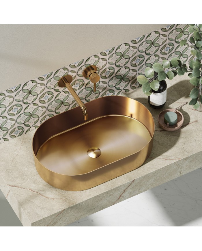 Νιπτήρας επικαθήμενος ανοξείδωτος JUPITER Rose Gold BB6808-BRG KARAG 55x35x11cm