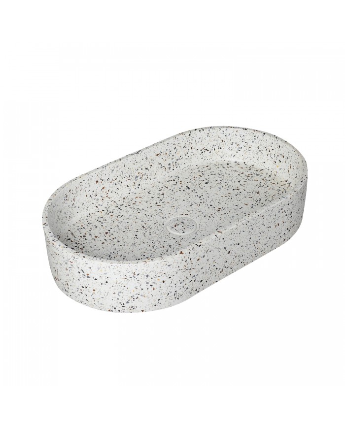 Countertop Washbasin with Valve Karag Linus Stracciatella CS-0010 60x35x12cm