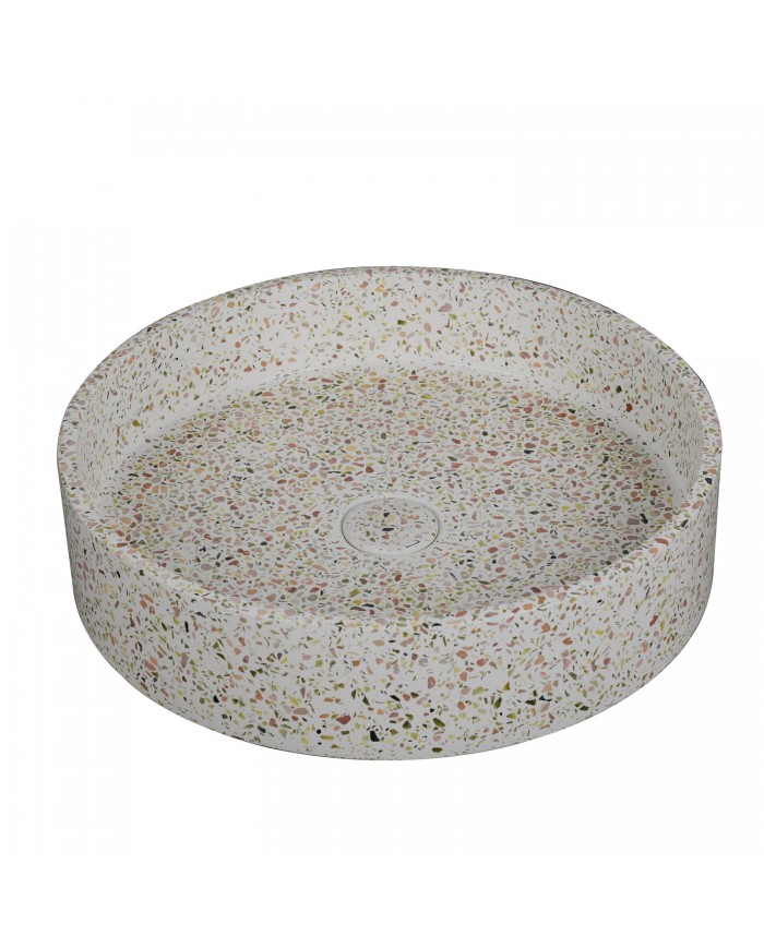 Countertop Washbasin with Valve Karag Elpis Fruitcake CS-0003 Ø42.5x10cm