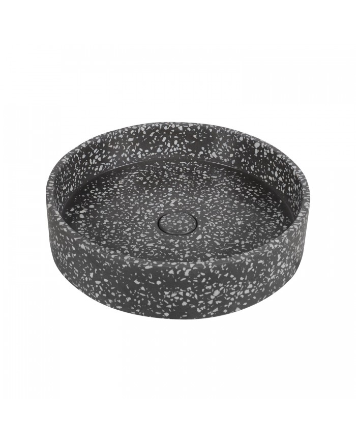 Countertop Washbasin with Valve Karag Elpis Volcano CS-0003 Ø42.5x10cm