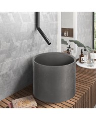 Countertop Washbasin with Valve Karag Cleon Cement CS-0058 Ø39x30cm