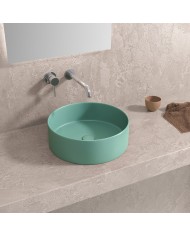 Porcelain Bathroom Sink Countertop Turquoise Matt LT 3134-MGN02 Karag Ø35.5x12cm
