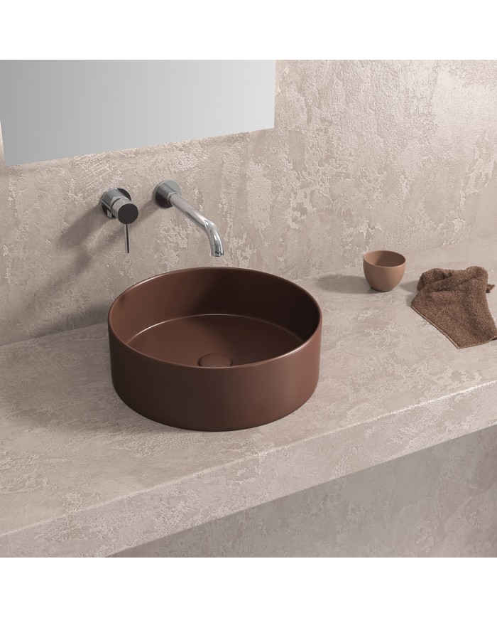 Porcelain Bathroom Sink Countertop Caffe Matt LT 3134-MFBR Karag Ø35.5x12cm