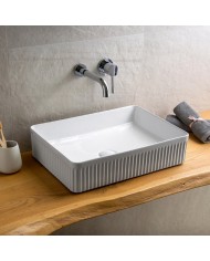Porcelain Bathroom Sink Countertop White LT 2288 Karag 50x36x12cm