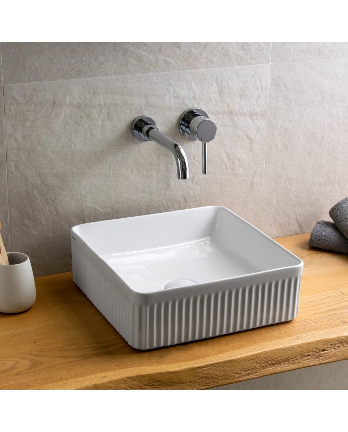 Porcelain Bathroom Sink Countertop White LT 2286 Karag 36.5x36.5x12cm