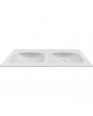 Karag Elleci Anim 120 Vanity Washbasin With 2 Bowls White Keratek BDVIV122WH46 120.5x46.5x12cm