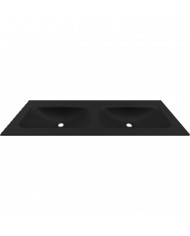 Karag Elleci Anim 120 Vanity Washbasin With 2 Bowls Black Keratek BDVIV122BK46 120.5x46.5x12cm