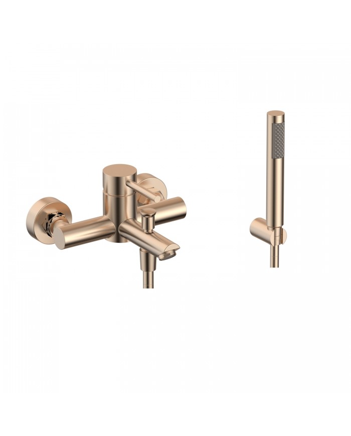 Black Bathroom Faucet with Telephone & Support Base & Spiral Karag Artemis Rose Gold SO903F12 (5206836664712)
