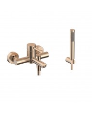Black Bathroom Faucet with Telephone & Support Base & Spiral Karag Artemis Rose Gold SO903F12 (5206836664712)