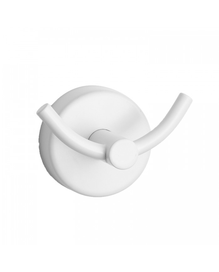 Bathroom hook double Moderno 2202 66 white matt Karag