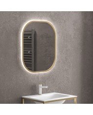 Bathroom mirror with hidden led lighting and gold frame Sharon Gold Karag (60x70cm.)