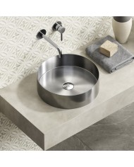 Karag Venus Brushed Steel Countertop Sink BB6802-BS Ø38x11cm