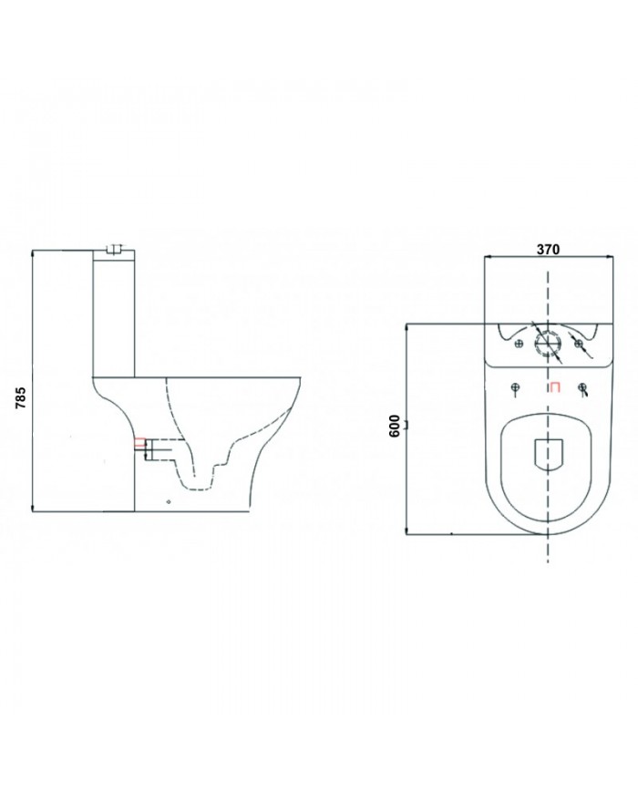 Porcelain Rimless Inter Ceramic ICC 7837PP Nano Porcelain Set Basin White Floor & Basin & Cover (ICC 7837PP Nano)