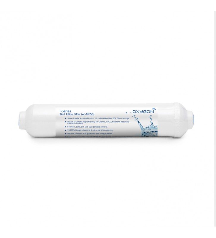 Spare part Oxygon i-Series - In-line Activated Carbon Filter 2in1 GAC, fiber 0.1 μm WPC-PN000074