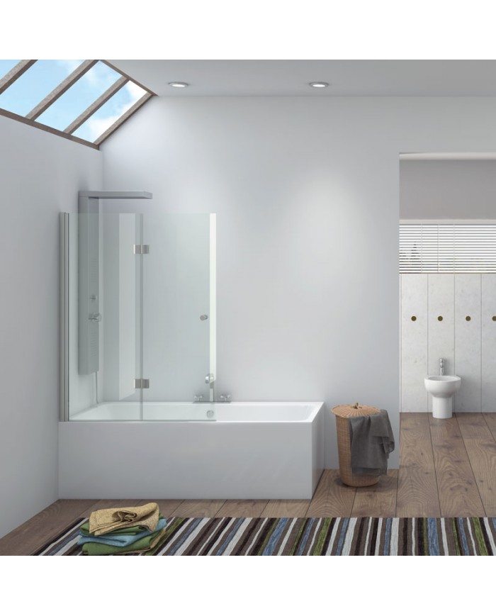 Folding Bathtub Partition Chrome Karag Vasca S 7 Transparent Crystal 100x140cm (5206836057187)