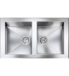 Sink Sanitec Inox Punto Quadra 10904 Satin Insert 86 x 50 2VR