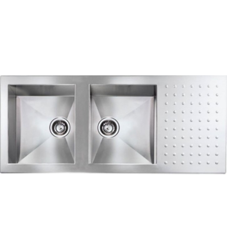 Sanitec Inox Punto Quadra 10907 Sink Reversible Satin Insert 116 x 50 2V