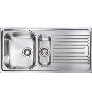 Νεροχύτης Sanitec ΙΝΟΧ Ένθετος Σαγρέ Αντιχαρακτικός 100 x 50 2VR  10695