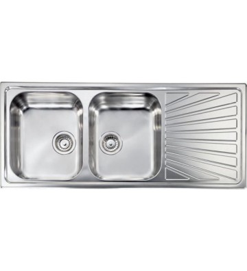 Νεροχύτης Sanitec ΙΝΟΧ Σαγρέ Αντιχαρακτικός 116 x 50 2VR  11467