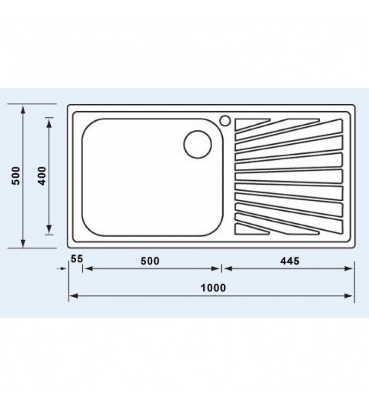 Sink Sanitec Inox Cometa 11446 1VS Satin Insert 100 x 50