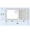 Sink Sanitec Inox Cometa 11446 1VS Satin Insert 100 x 50