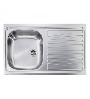 Νεροχύτης Sanitec ΙΝΟΧ Ένθετος Αντιστρεφόμενος Αγυάλιστος 79 x 50 1VR  11561