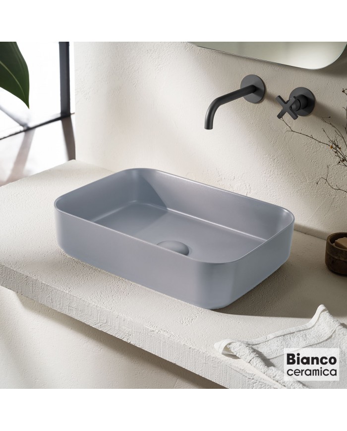 Porcelain Washbasin Punto 50x36 Bianco Ceramica Color: Stone Grey