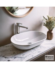 Porcelain Washbasin LOOP 57.5 x36.5 Bianco Ceramica White