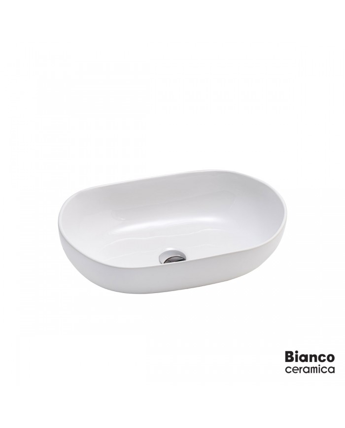 Porcelain Washbasin LOOP 57.5 x36.5 Bianco Ceramica White