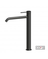 Μπαταρία Νιπτήρα Ψηλή με Βαλβίδα Clic-Clac Cora Cosmo PVD Black Brushed Inox 316L