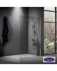 Fixed Shower Partition Clear Glass 8mm Devon Iwis Walk-in 80 (77 to 79cm) Clean Glass Chrome Height: 220cm