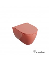 Λεκάνη Κρεμαστή Scarabeo Glam 50,5cm Twist με κάλυμμα Slim Soft Close Χρώμα: Peach Glossy