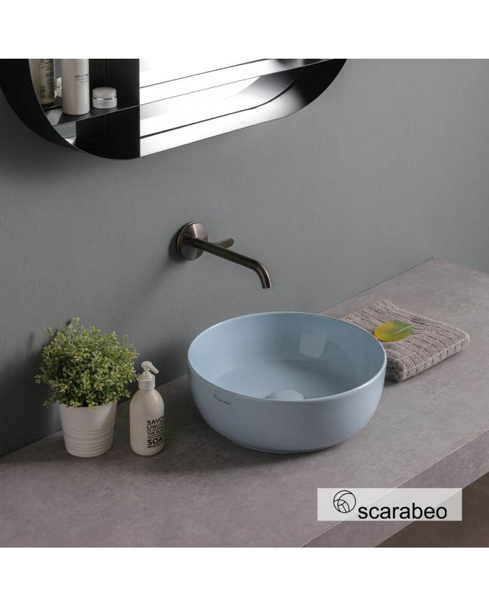 Porcelain Tabletop Washbasin Scarabeo Glam Air Glossy Φ39